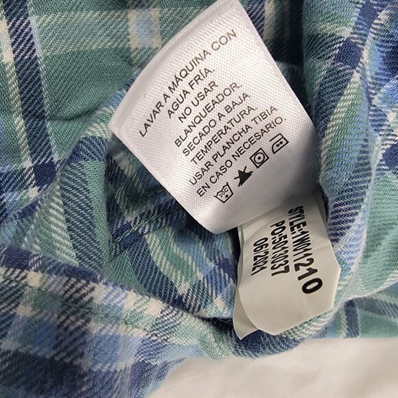 Vineyard Vines Mens 2XT Green Blue Classic Fit Plaid Button Down Shirt Casual - Picture 5 of 10